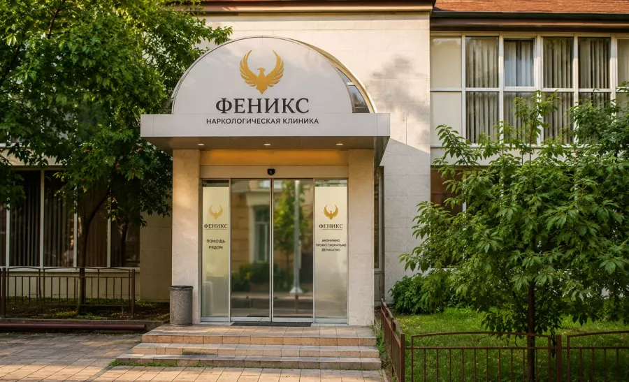 Вход в наркологическую клинику «Феникс» в Порхове